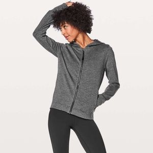 LULULEMON CITY TREK JACKET HEATHER GREY BACK ZIPPER DETAIL